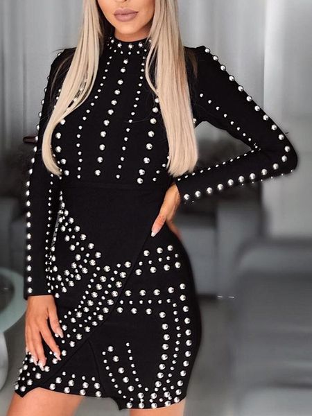 casual dresses ahvit beaded embellished black color sheath dress turtleneck long sleeve mini party elegant lady bodycon cy8005, Black;gray
casual dresses ahvit beaded embellished black color sheath dress turtleneck long sleeve mini party elegant lady bodycon cy8005, Black;gray
