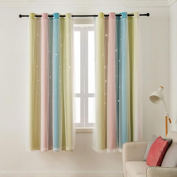 curtain & drapes double layer hollow star blackout curtains for living room kids girls bedroom gradient rainbow color
curtain & drapes double layer hollow star blackout curtains for living room kids girls bedroom gradient rainbow color