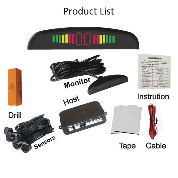car rear view cameras& parking sensors 4 probes reversing radar 0-2m detection distance auto sensor system automatic work detector
car rear view cameras& parking sensors 4 probes reversing radar 0-2m detection distance auto sensor system automatic work detector