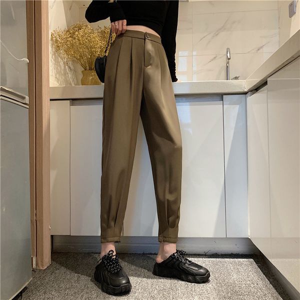 2021 new large size chic casual trousers female women bottom ol thin solid fashion elegant work wear formal high waist harem pants bxch, Black;white
2021 new large size chic casual trousers female women bottom ol thin solid fashion elegant work wear formal high waist harem pants bxch, Black;white