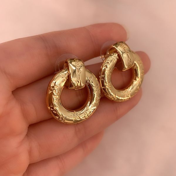 fashion designer new jewelry celi medieval pentagram letter gold round earrings brass plated personalized for women, Golden
fashion designer new jewelry celi medieval pentagram letter gold round earrings brass plated personalized for women, Golden