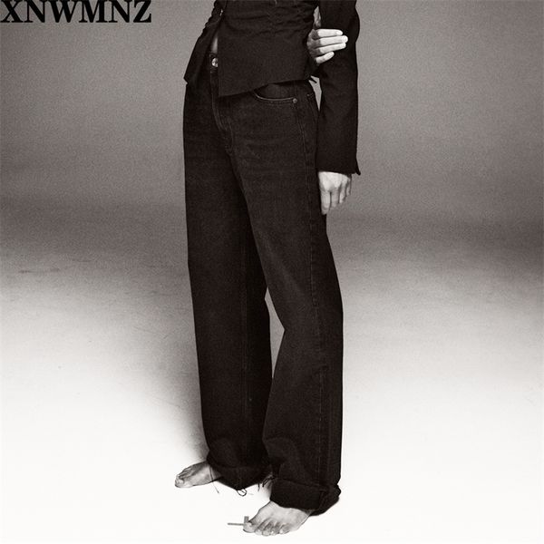 xnwmnz za women fashion hi-rise wide-leg full length jeans vintage faded seamless hems high waist zipper button denim female 210302, Blue
xnwmnz za women fashion hi-rise wide-leg full length jeans vintage faded seamless hems high waist zipper button denim female 210302, Blue