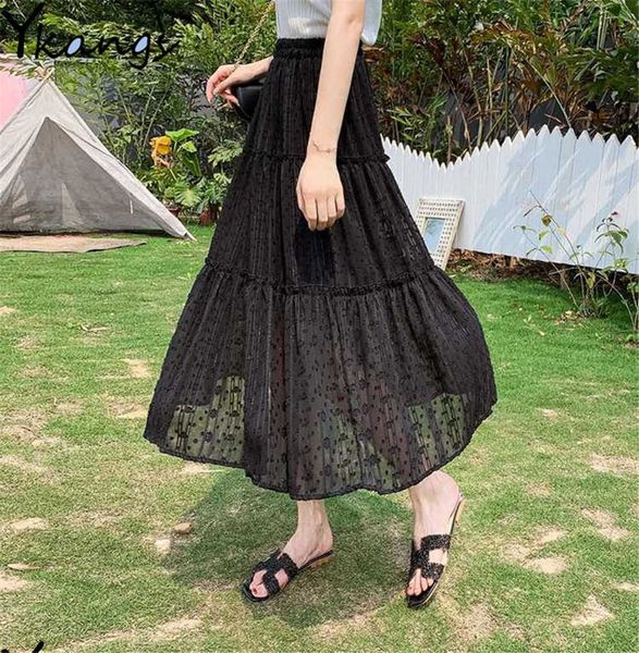 korean elegant long tulle skirt vintage elastic high waisted pleated skirt women mesh summer ruffle midi skirt streetwear 210619, Black
korean elegant long tulle skirt vintage elastic high waisted pleated skirt women mesh summer ruffle midi skirt streetwear 210619, Black
