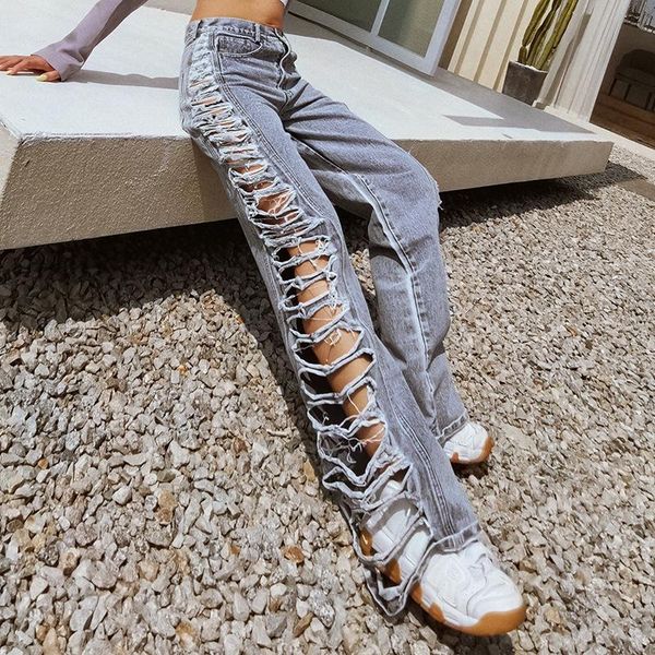 women's jeans runway designer hip hop ripped women casual high waist wide leg denim pants hollow out side, Blue
women's jeans runway designer hip hop ripped women casual high waist wide leg denim pants hollow out side, Blue