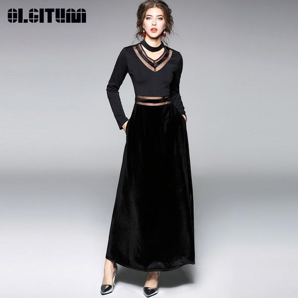 casual dresses fashion autumn women vestido v-neck stitching perspective mesh/voile 2021 ol lady s-2xl black long dress, Black;gray
casual dresses fashion autumn women vestido v-neck stitching perspective mesh/voile 2021 ol lady s-2xl black long dress, Black;gray