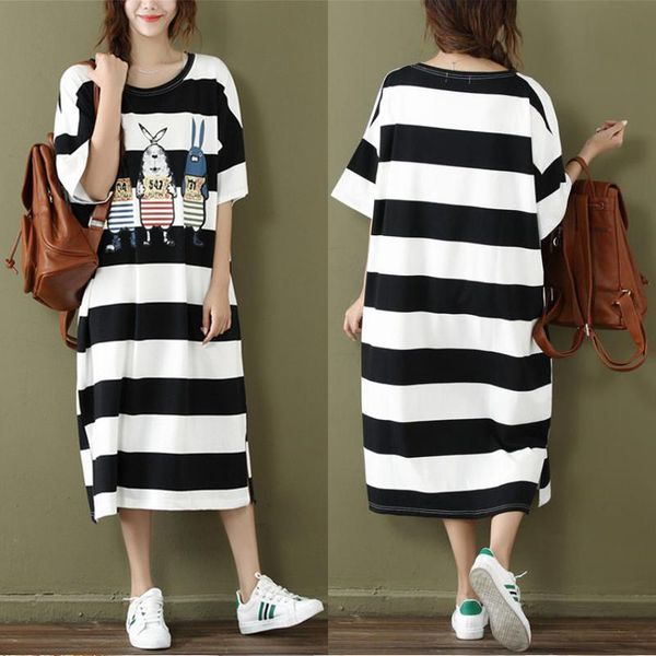 casual dresses summer women loose dress fashion o neck short sleeve print long female street mid-length t-shirt, Black;gray
casual dresses summer women loose dress fashion o neck short sleeve print long female street mid-length t-shirt, Black;gray