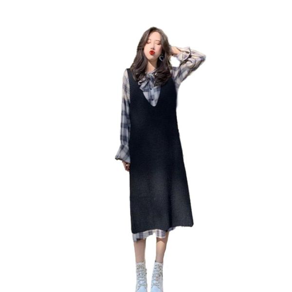 casual dresses women's spring autumn dress 2 pieces / set bow patchwork long sleeve korean loose 3350, Black;gray
casual dresses women's spring autumn dress 2 pieces / set bow patchwork long sleeve korean loose 3350, Black;gray