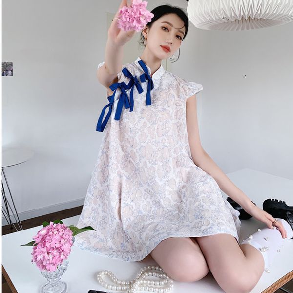 luxury cheongsam 2021 summer color contrast bow, super soft printing and crimping improved cheongsam little princs girl drs, Blue;red
luxury cheongsam 2021 summer color contrast bow, super soft printing and crimping improved cheongsam little princs girl drs, Blue;red