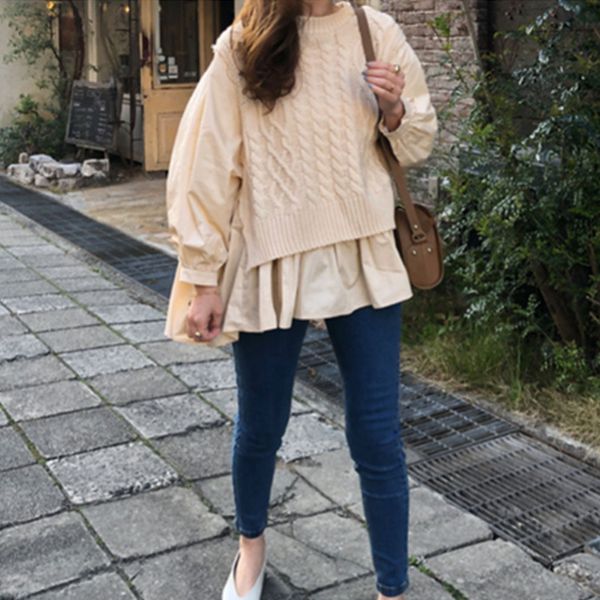 2021 New Winter Fashion Around the Neck Extension Long Sleeve Lady of Office Released Fake Pullovers Two-piece Rd698 s G88h, White;black
2021 New Winter Fashion Around the Neck Extension Long Sleeve Lady of Office Released Fake Pullovers Two-piece Rd698 s G88h, White;black