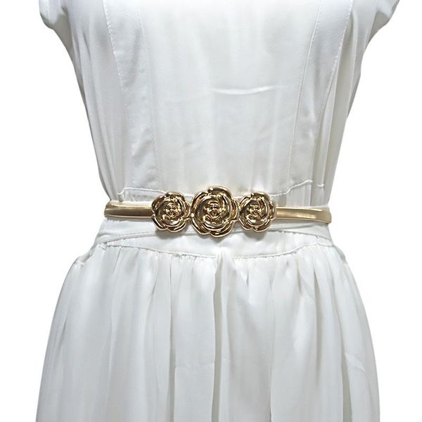 belts vintage golden rose flower waist chain belt for women dress female designer cintos, Black;brown
belts vintage golden rose flower waist chain belt for women dress female designer cintos, Black;brown