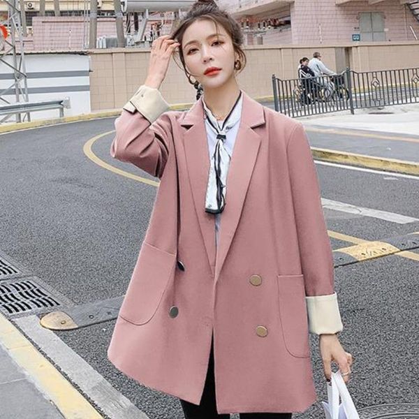 women's suits & blazers women 2022 blazer jackets solid oversized ladies coats spring autumn elegant double-breasted loose vintage fema, White;black
women's suits & blazers women 2022 blazer jackets solid oversized ladies coats spring autumn elegant double-breasted loose vintage fema, White;black