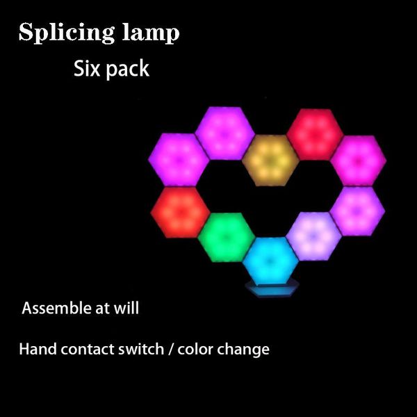new company six hexagon splicing lamp with creative background color wall lamp home decoration colorful atmosphere
new company six hexagon splicing lamp with creative background color wall lamp home decoration colorful atmosphere