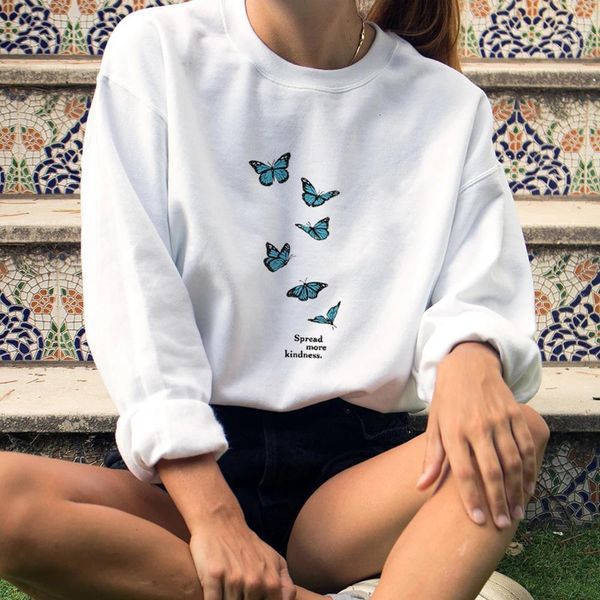 spread more kindness colored printed sweatshirt women long sleeve christian sweatshirts retro blue butterflies graphic pullovers, Black
spread more kindness colored printed sweatshirt women long sleeve christian sweatshirts retro blue butterflies graphic pullovers, Black