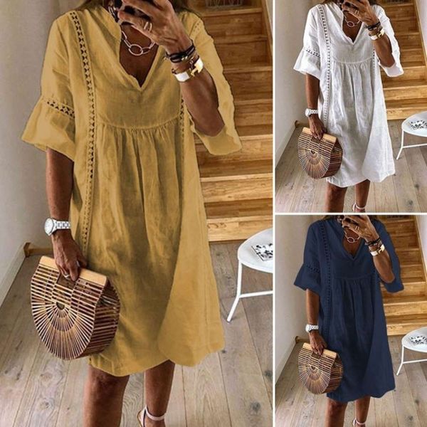 2020 summer light bright lace stitching casual cotton hemp v-neck flared sleeve women's dress, Black;gray
2020 summer light bright lace stitching casual cotton hemp v-neck flared sleeve women's dress, Black;gray