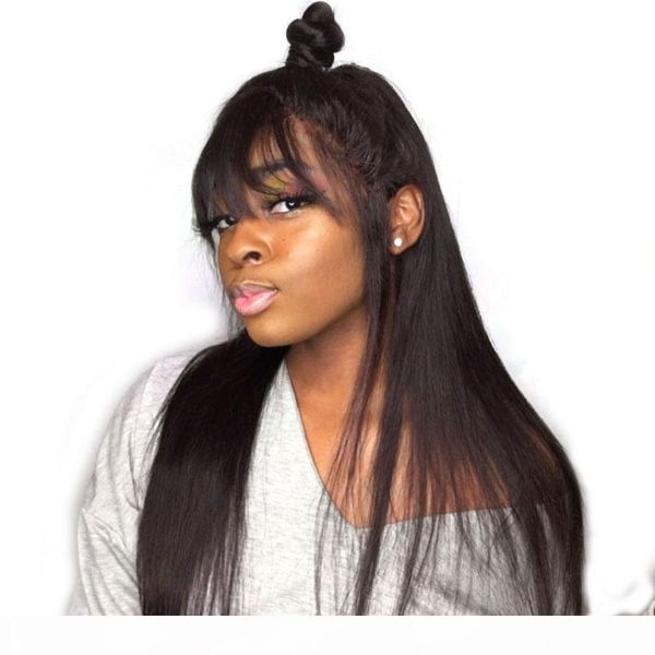 hd transparent lace front wig bangs pre plucked with baby hair virgin brazilian glueless 13x4 frontal lacefront hd human hair wigs, Black;brown
hd transparent lace front wig bangs pre plucked with baby hair virgin brazilian glueless 13x4 frontal lacefront hd human hair wigs, Black;brown