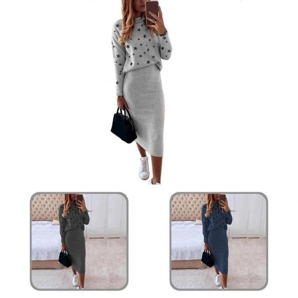 two piece dress 1 set skirt suit stylish female skinny bodycon mid-calf blouse for office women, White
two piece dress 1 set skirt suit stylish female skinny bodycon mid-calf blouse for office women, White