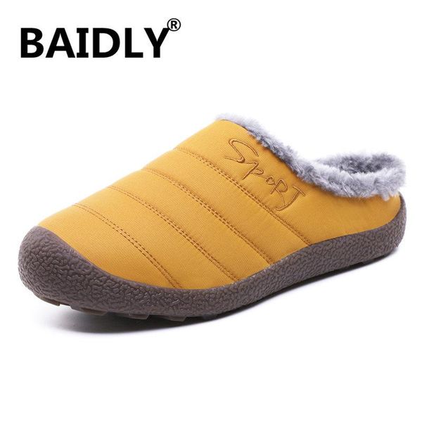 slippers plus size mens memory foam cotton fur slides anti-slip house shoes man flats, Black