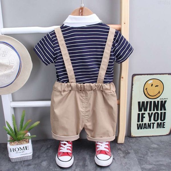 boys' summer wear lapel stripe short sleeve t-shirt casual strap shorts children's two piece suituw09, Blue
boys' summer wear lapel stripe short sleeve t-shirt casual strap shorts children's two piece suituw09, Blue