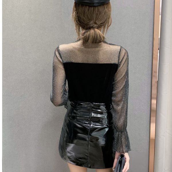 2021 spring fall korean clothes t-shirt girls chic shiny diamonds mesh patchwork veet women flare sleeve tees new t11609a bov5, White
2021 spring fall korean clothes t-shirt girls chic shiny diamonds mesh patchwork veet women flare sleeve tees new t11609a bov5, White