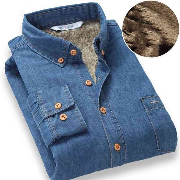 fashion brand winter jeans shirt men warm fleece lined velvet denim s 4xl male bottoming 210626, White;black
fashion brand winter jeans shirt men warm fleece lined velvet denim s 4xl male bottoming 210626, White;black