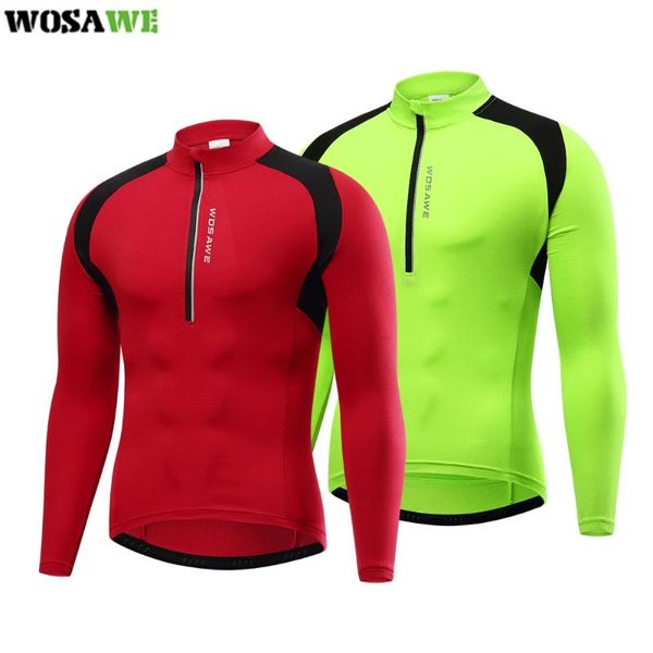 racing jackets wosawe men's half zipper cycling jerseys long sleeves mtb bike shirts back pocket breathable bicycle clothing summer, Black;red
racing jackets wosawe men's half zipper cycling jerseys long sleeves mtb bike shirts back pocket breathable bicycle clothing summer, Black;red