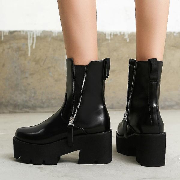boots ankle women platform fashion zipper punk heels 2021 winter spring black motorcycle lady shoes
boots ankle women platform fashion zipper punk heels 2021 winter spring black motorcycle lady shoes
