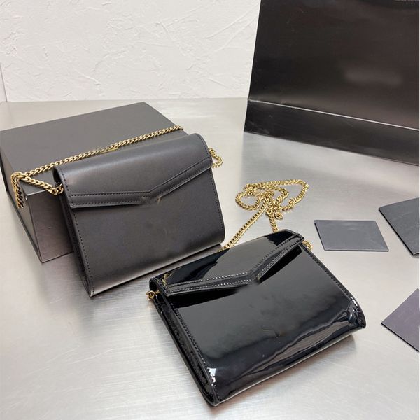 ladies black flap bag chains small square crossbody sling bags letter chain strap wallet smooth bright patent leather purse wallets
ladies black flap bag chains small square crossbody sling bags letter chain strap wallet smooth bright patent leather purse wallets