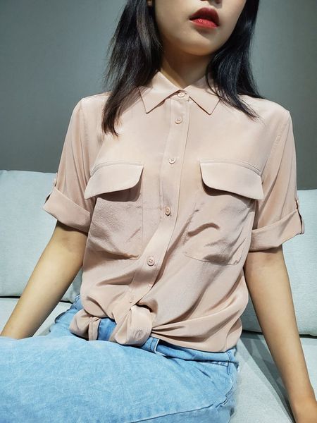 2021 new novas camisas femininas 100% de seda manga curta blusa feminina senhora do escritrio casual mulher clohting haut femme 4stk, Black
2021 new novas camisas femininas 100% de seda manga curta blusa feminina senhora do escritrio casual mulher clohting haut femme 4stk, Black