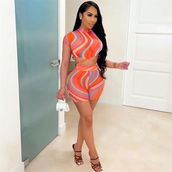 women's tracksuits hirigin irregular striped print 2 pieces women suits 2021 short sleeve o-neck t-shirts high waist shorts lace-up out, Gray
women's tracksuits hirigin irregular striped print 2 pieces women suits 2021 short sleeve o-neck t-shirts high waist shorts lace-up out, Gray