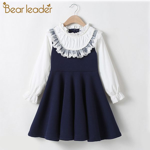bear leader school new girls clothing dress baby casual dress kids patchwork fall clothes children long sleeve dress blue white 210225, Red;yellow 
bear leader school new girls clothing dress baby casual dress kids patchwork fall clothes children long sleeve dress blue white 210225, Red;yellow