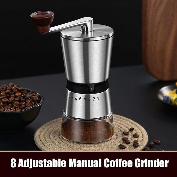 manual coffee grinders 6-8 adjustable settings grinder stainless steel portable ceramic core detachable machine
manual coffee grinders 6-8 adjustable settings grinder stainless steel portable ceramic core detachable machine