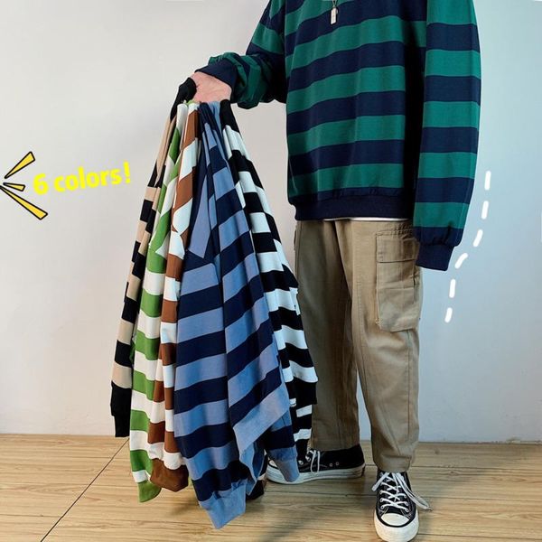 men's hoodies & sweatshirts autumn cotton striped hoodie fashion hit color casual o-neck sweatshirt men streetwear loose hip-hop pullov, Black
men's hoodies & sweatshirts autumn cotton striped hoodie fashion hit color casual o-neck sweatshirt men streetwear loose hip-hop pullov, Black