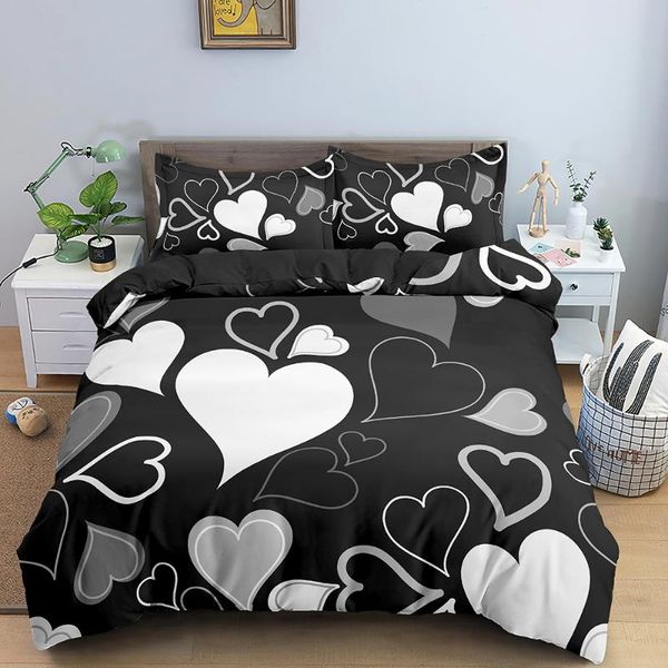 bedding sets 3d set luxury duvet cover pillowcase love pattern bed linen twin//king size room for kids