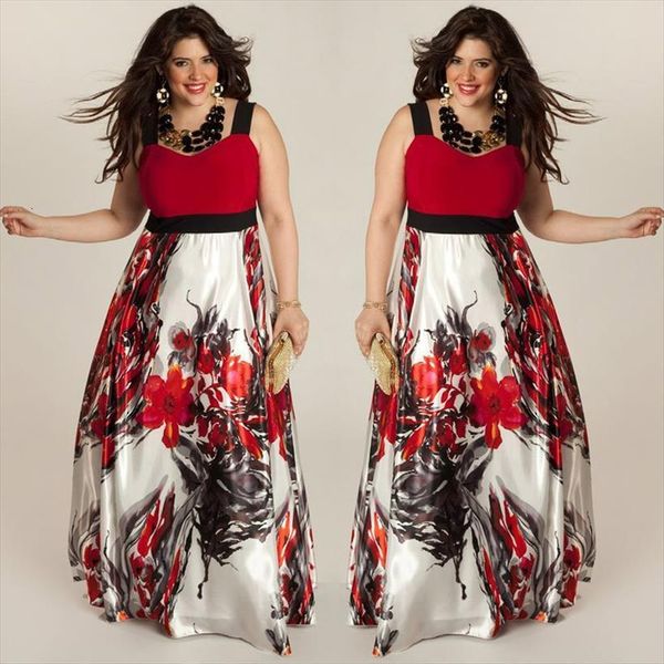 plus size floral summer boho women dress maxi long red green sleeveless beach party evening sundress, Black;gray
plus size floral summer boho women dress maxi long red green sleeveless beach party evening sundress, Black;gray