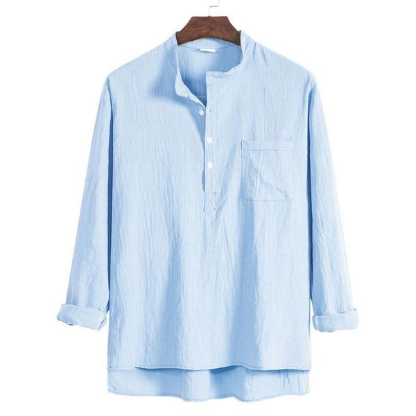 men's casual shirts monerffi men shirt cotton linen stand collar harajuku solid color vintage brand 2021 streetwear male camisa mascul, White;black
men's casual shirts monerffi men shirt cotton linen stand collar harajuku solid color vintage brand 2021 streetwear male camisa mascul, White;black