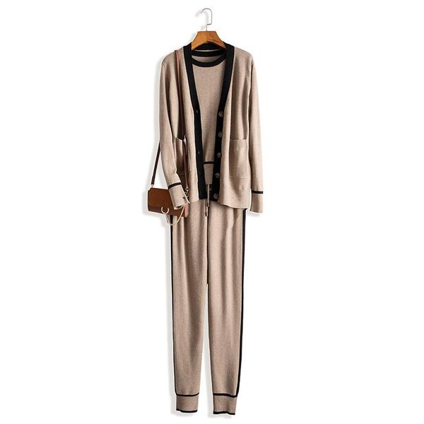 two piece dress cashmere knit women's suit 3 long-sleeved and cardigans trousers 2021 winter sweater three-piece, White
two piece dress cashmere knit women's suit 3 long-sleeved and cardigans trousers 2021 winter sweater three-piece, White