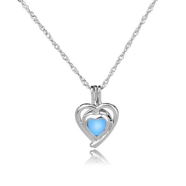 delicate design double hearts protected diy glowing locket pendant necklace valentine gift jewellery, Silver
delicate design double hearts protected diy glowing locket pendant necklace valentine gift jewellery, Silver