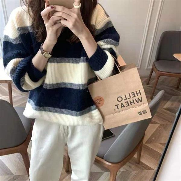 women's sweaters autumn winter thicken warm sweater women fashion striped knit pullover casual loose long sleeve o-neck jumpers sweet g, White;black
women's sweaters autumn winter thicken warm sweater women fashion striped knit pullover casual loose long sleeve o-neck jumpers sweet g, White;black