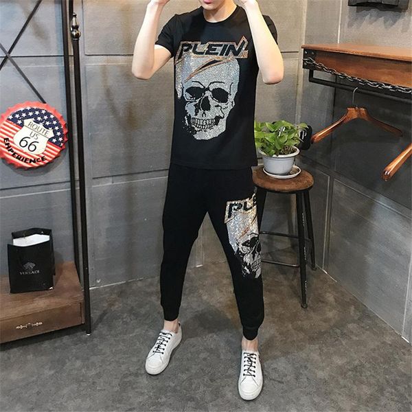 men's tracksuits fashion diamond skull leisure two-piece sports t-shirt+trousers suit, Gray
men's tracksuits fashion diamond skull leisure two-piece sports t-shirt+trousers suit, Gray