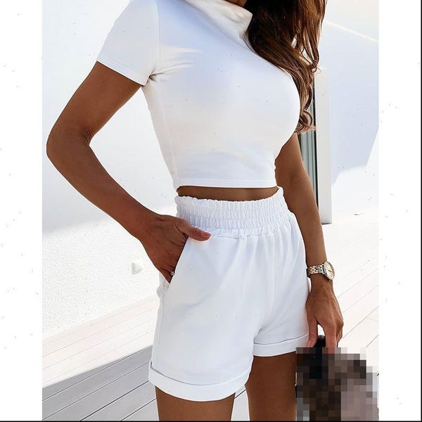 women two piece set short sleeve white slim crop and elastic shorts suits plus size summer tracksuit new sj5993y, Gray
women two piece set short sleeve white slim crop and elastic shorts suits plus size summer tracksuit new sj5993y, Gray