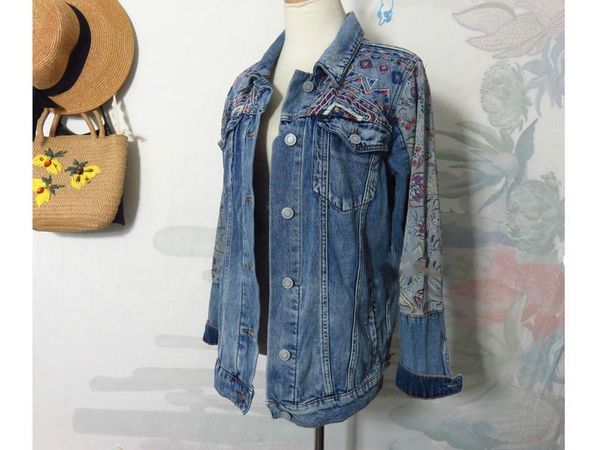 women's jackets spanish heavy industry embroidery co printing wash denim jacket, Black;brown
women's jackets spanish heavy industry embroidery co printing wash denim jacket, Black;brown