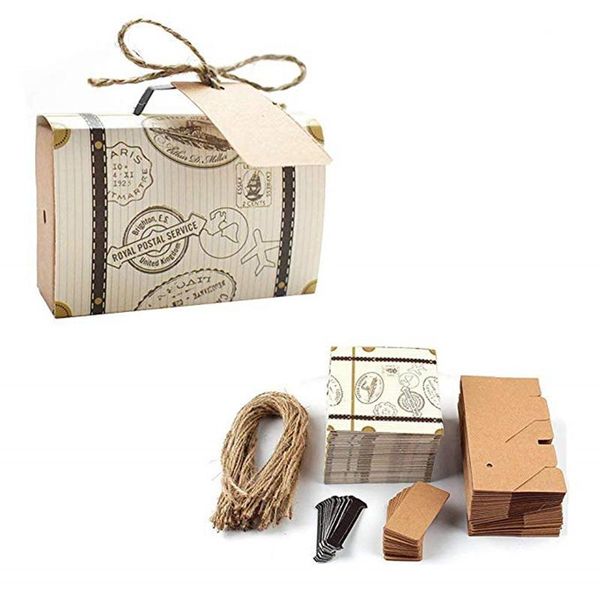 gift wrap 50pcs/pack mini suitcase wedding favor candy box craft tag with jute rope for birthday party home decoration
gift wrap 50pcs/pack mini suitcase wedding favor candy box craft tag with jute rope for birthday party home decoration