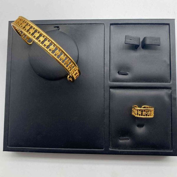 2021 new designer design style triumphal arch bracelet temperament vintage ring set, Black
2021 new designer design style triumphal arch bracelet temperament vintage ring set, Black