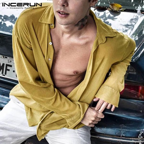 men's casual shirts incerun 2021 men shirt brand solid color lapel streetwear long sleeve autumn fashion button camisa masculina s-5xl, White;black
men's casual shirts incerun 2021 men shirt brand solid color lapel streetwear long sleeve autumn fashion button camisa masculina s-5xl, White;black