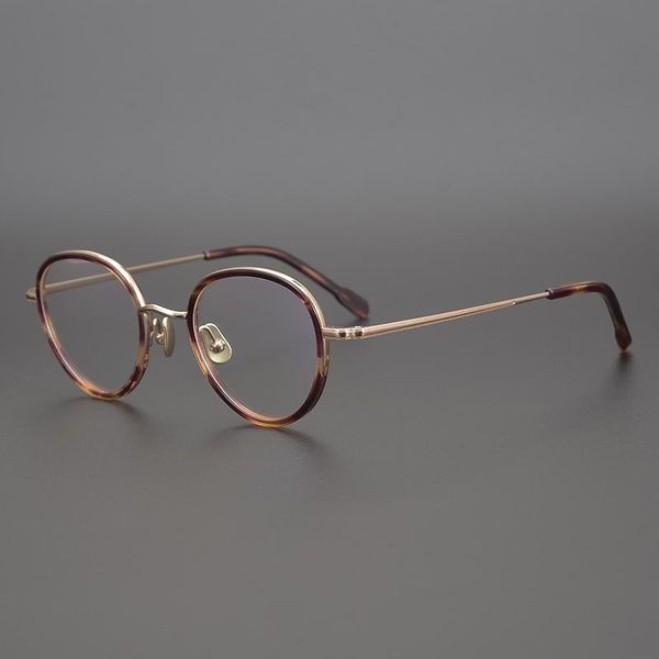 fashion sunglasses frames retro literature and art japanese light luxury round frame high-quality handmade glasses in the gold titanium plat, Black
fashion sunglasses frames retro literature and art japanese light luxury round frame high-quality handmade glasses in the gold titanium plat, Black