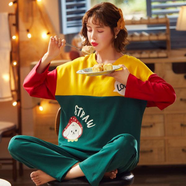 pajamas women's spring and cotton long sleeve pants korean version lovely suit thin summer autumn winter can wear home clothes, Black;red
pajamas women's spring and cotton long sleeve pants korean version lovely suit thin summer autumn winter can wear home clothes, Black;red