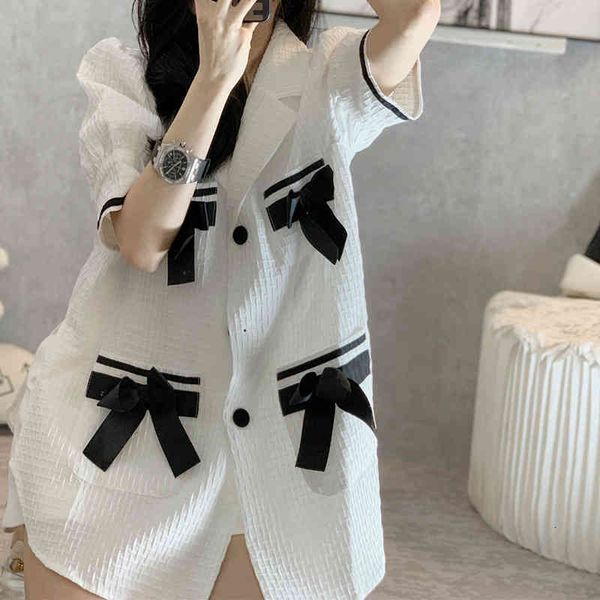 women's suits & blazers irmã fara senhoras solto blazer verão fino jaqueta feminina casaco de manga curta s bolso arco único breas, White;black
women's suits & blazers irmã fara senhoras solto blazer verão fino jaqueta feminina casaco de manga curta s bolso arco único breas, White;black