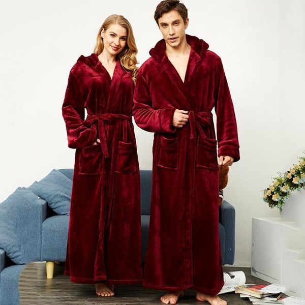 men&women flannel robe gown winter ultral long sleepwear large casual loose hood bathrobe thick warm for 130kg home clothes men's, Black;brown
men&women flannel robe gown winter ultral long sleepwear large casual loose hood bathrobe thick warm for 130kg home clothes men's, Black;brown