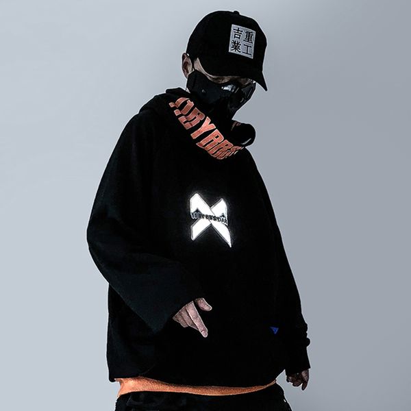 hip hop streetwear sweatshirt mens reflective embroidery hoodie tactical function hooded pullover kg-55, Black
hip hop streetwear sweatshirt mens reflective embroidery hoodie tactical function hooded pullover kg-55, Black