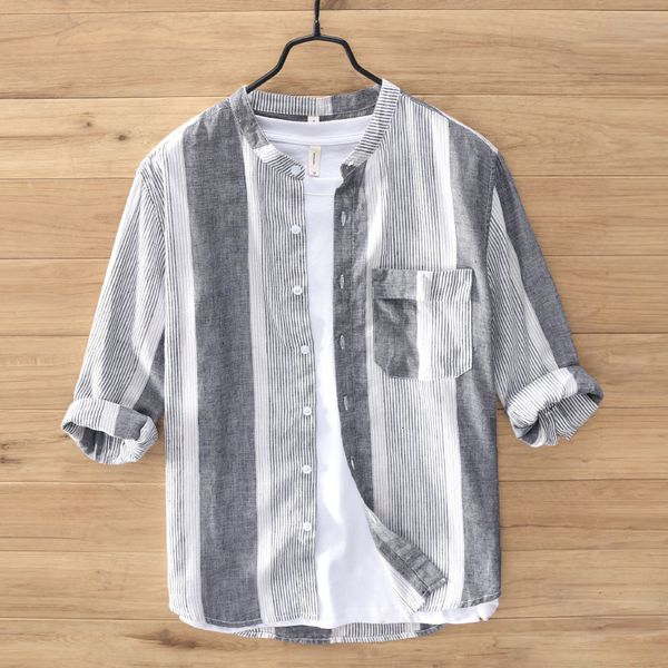 2021 new design listrado algodo e linho marca de moda camisas dos gola meia-manga da camisa para homens chemise 9362, White
2021 new design listrado algodo e linho marca de moda camisas dos gola meia-manga da camisa para homens chemise 9362, White